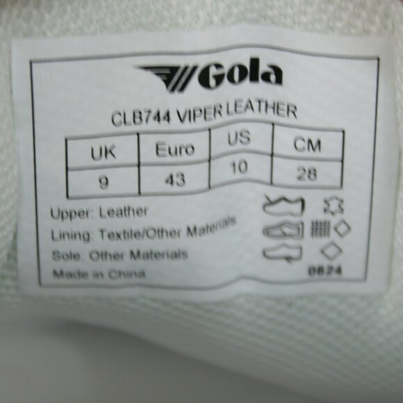 Gola Men's 10 Viper Leather White Gray Pink Tennis/gym Shoes Sneakers - CLB744 - Picture 8 of 12